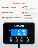 VEVOR Digital Postal Scale, 20 g/100 g Dual Accuracy, 300 kg Commercial Weight Scale with Hold/Tare Function & LCD Display, Fit for Packages, Postage, Luggage, Battery & Charging Cable Included