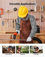 VEVOR Leather Welding Apron Split Leg, Heavy Duty Cowhide Flame Resistant Welding Pants for Men Women, Heat-Resistant Safety Apron with 3 Pockets for Woodworking, Gardening, Blacksmithing, M-Size