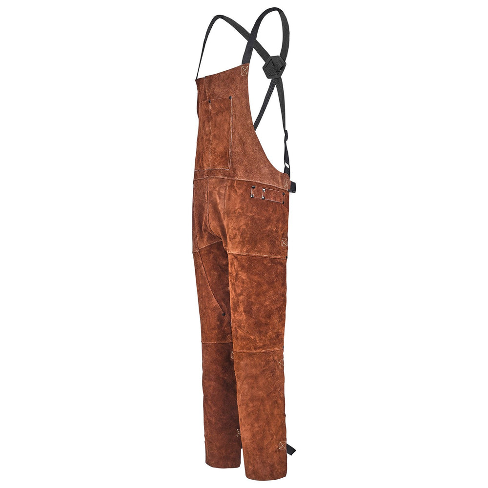 VEVOR Leather Welding Apron Split Leg, Heavy Duty Cowhide Flame Resistant Welding Pants for Men Women, Heat-Resistant Safety Apron with 3 Pockets for Woodworking, Gardening, Blacksmithing, M-Size