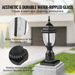 VEVOR 2 Pack Dusk to Dawn Outdoor Post Light, 390 mm, Waterproof Lamp Post Light Fixtures with 3.5 in Pier Mount Base Glass Shade, Lightning-proof Exterior Pole Column Light for Patio Garden Pathway