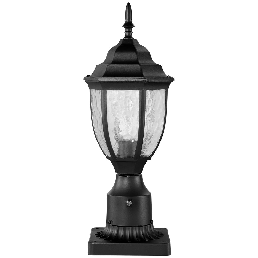 VEVOR 2 Pack Dusk to Dawn Outdoor Post Light, 390 mm, Waterproof Lamp Post Light Fixtures with 3.5 in Pier Mount Base Glass Shade, Lightning-proof Exterior Pole Column Light for Patio Garden Pathway