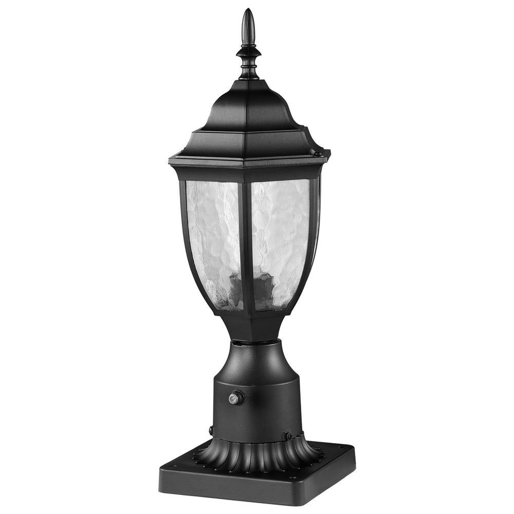 VEVOR 2 Pack Dusk to Dawn Outdoor Post Light, 390 mm, Waterproof Lamp Post Light Fixtures with 3.5 in Pier Mount Base Glass Shade, Lightning-proof Exterior Pole Column Light for Patio Garden Pathway