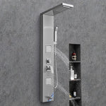 VEVOR Shower Panel Tower System with Rainfall Waterfall Shower Head, 53 in Brushed Stainless Steel Shower Column, 5-Function Faucet, Wall-Mount Rain Massage System with 2 Body Jet, Handheld, Tub Spout