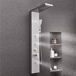VEVOR Shower Panel Tower System with Rainfall Waterfall Shower Head, 53 in Brushed Stainless Steel Shower Column, 5-Function Faucet, Wall-Mount Rain Massage System with 3 Body Jet, Handheld, Tub Spout