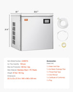VEVOR Commercial Ice Maker 360 lbs/Day Self-Cleaning Ice Machine - Head Only