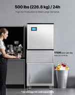 VEVOR Commercial Ice Maker 500 lbs/24 h Self-Cleaning Ice Machine - Head Only