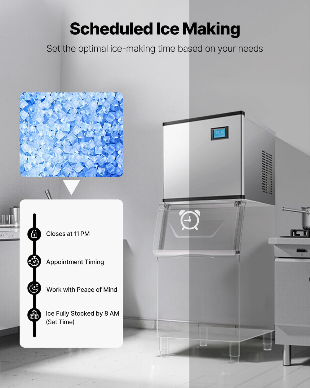 VEVOR Commercial Ice Maker 500 lbs/24 h Self-Cleaning Ice Machine - Head Only