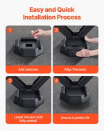 VEVOR RV Leveling Pads, 4-Pack Rubber Trailer Jack Pads, Each with 5000 lbs Capacity, Jack Stabilizer Pad with Large Surface Area, Suitable for 5.5" Square Jack Feet, 5th Wheels Class A/C Motorhomes