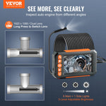 VEVOR Endoscope Camera with Lights Dual Lens Borescope 1499.6 cm Cable 10.9 cm Screen