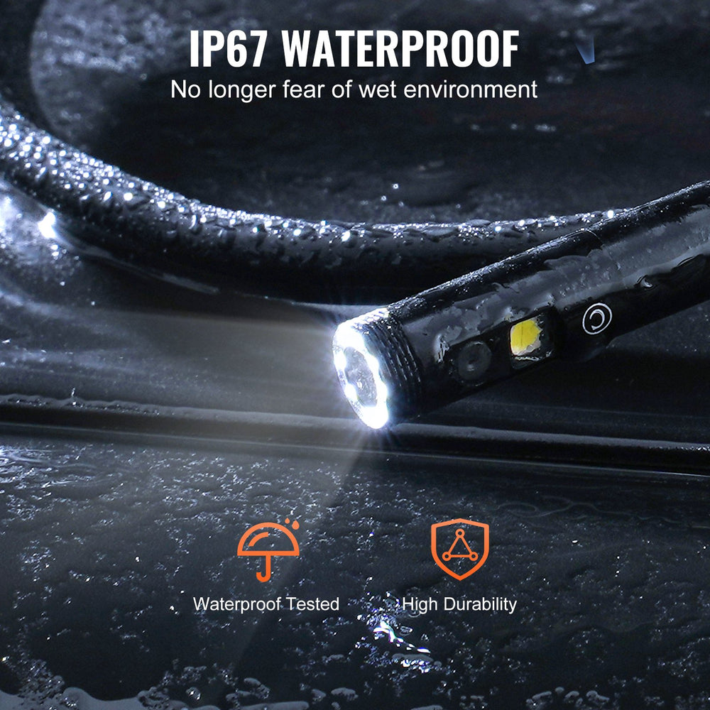 VEVOR Endoscope Camera with Lights Dual Lens Borescope 1499.6 cm Cable 10.9 cm Screen