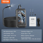 VEVOR Endoscope Camera with Lights Triple Lens Borescope 499.9 cm Cable 12.7 cm Screen