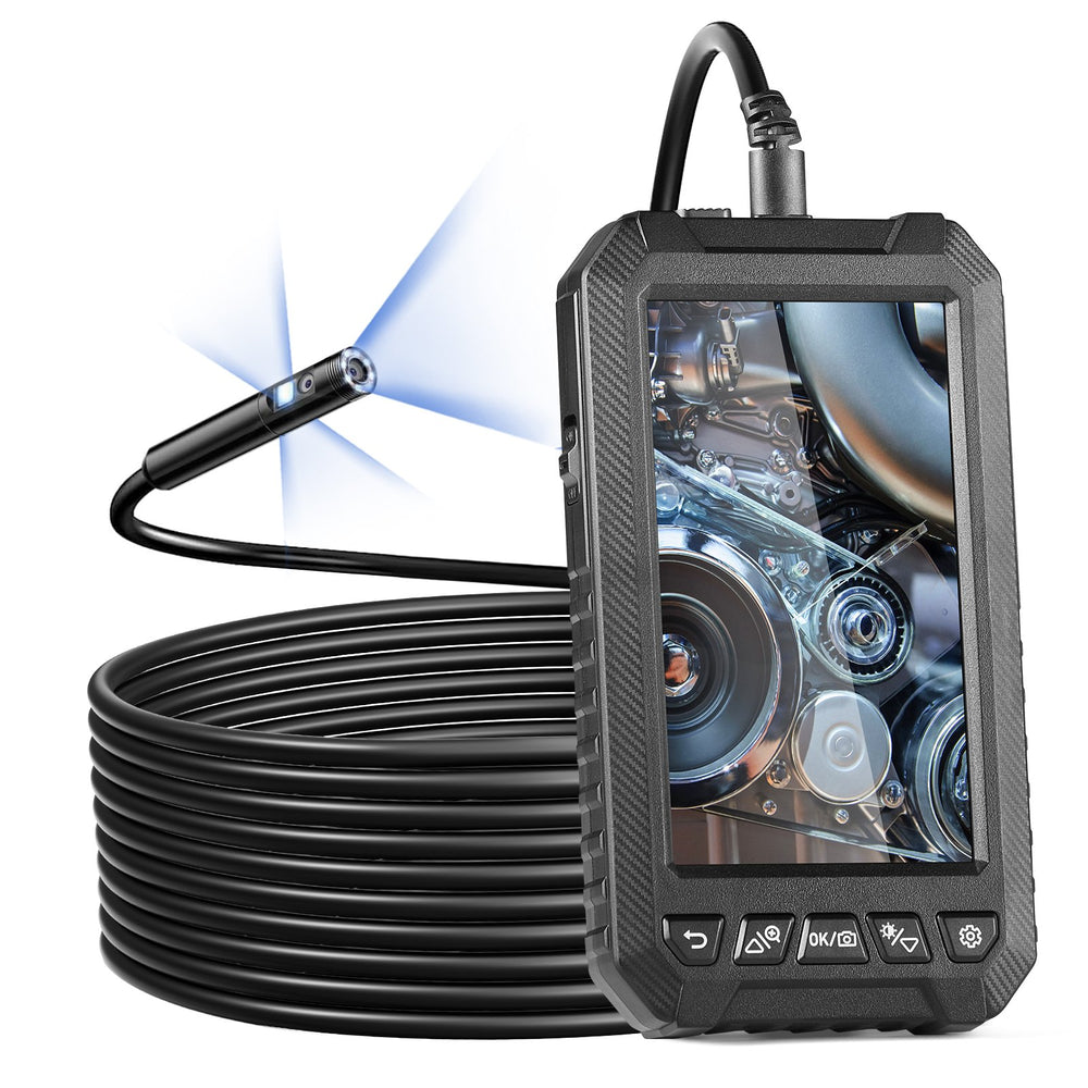 VEVOR Endoscope Camera with Lights Triple Lens Borescope 499.9 cm Cable 12.7 cm Screen