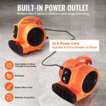 VEVOR Floor Blower, 1380 RPM 1000 CFM, Air Mover for Drying and Cooling, Portable Carpet Dryer Fan with 4 Blowing Angles, Timer, 3-Speeds Adjustment, for Janitorial, Home, Commercial Use