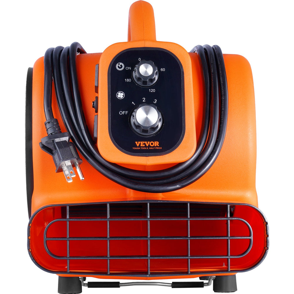 VEVOR Floor Blower, 1380 RPM 1000 CFM, Air Mover for Drying and Cooling, Portable Carpet Dryer Fan with 4 Blowing Angles, Timer, 3-Speeds Adjustment, for Janitorial, Home, Commercial Use