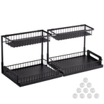 VEVOR 2 Tier Pull Out Cabinet Organizer(10.7"W x 14.2"D ), Under Sink Organizer and Storage, Slide Out Drawer Cabinet Organizer, Wire Basket Shelf, 25.5"Wx15.5"Dx13"H Install Size for Cabinet (2 Pack)