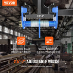 VEVOR Manual Trolley, 4400 lbs/2 Ton Load Capacity, Push Beam Trolley with Dual Wheels, Adjustable for I-Beam Flange Width 63.5-177.8 mm, Heavy Duty Alloy Steel Garage Hoist for Straight Curved I Beam