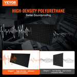 VEVOR Acoustic Foam Panels, 4 Pack 48 x 24 x 2 inches, Pyramid Designed Soundproof Wall Panels, Sound Dampening Absorbing Panels for Studio Wall and Ceiling,Black