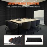 VEVOR Acoustic Foam Panels, 4 Pack 48 x 24 x 2 inches, Pyramid Designed Soundproof Wall Panels, Sound Dampening Absorbing Panels for Studio Wall and Ceiling,Black