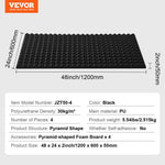 VEVOR Acoustic Foam Panels, 4 Pack 48 x 24 x 2 inches, Pyramid Designed Soundproof Wall Panels, Sound Dampening Absorbing Panels for Studio Wall and Ceiling,Black
