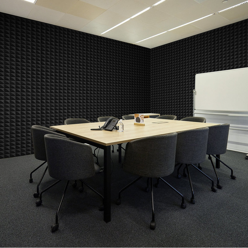 VEVOR Acoustic Foam Panels, 4 Pack 48 x 24 x 2 inches, Pyramid Designed Soundproof Wall Panels, Sound Dampening Absorbing Panels for Studio Wall and Ceiling,Black