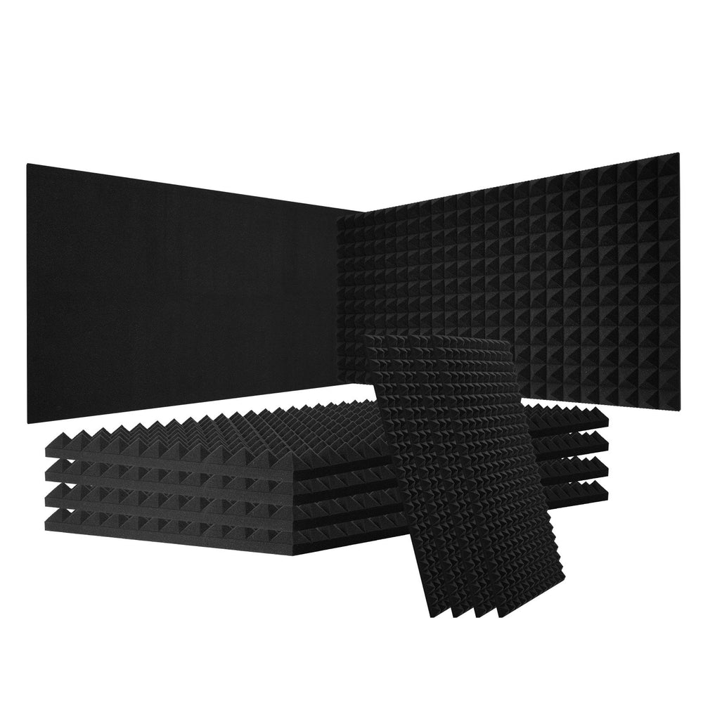VEVOR Acoustic Foam Panels, 4 Pack 48 x 24 x 2 inches, Pyramid Designed Soundproof Wall Panels, Sound Dampening Absorbing Panels for Studio Wall and Ceiling,Black