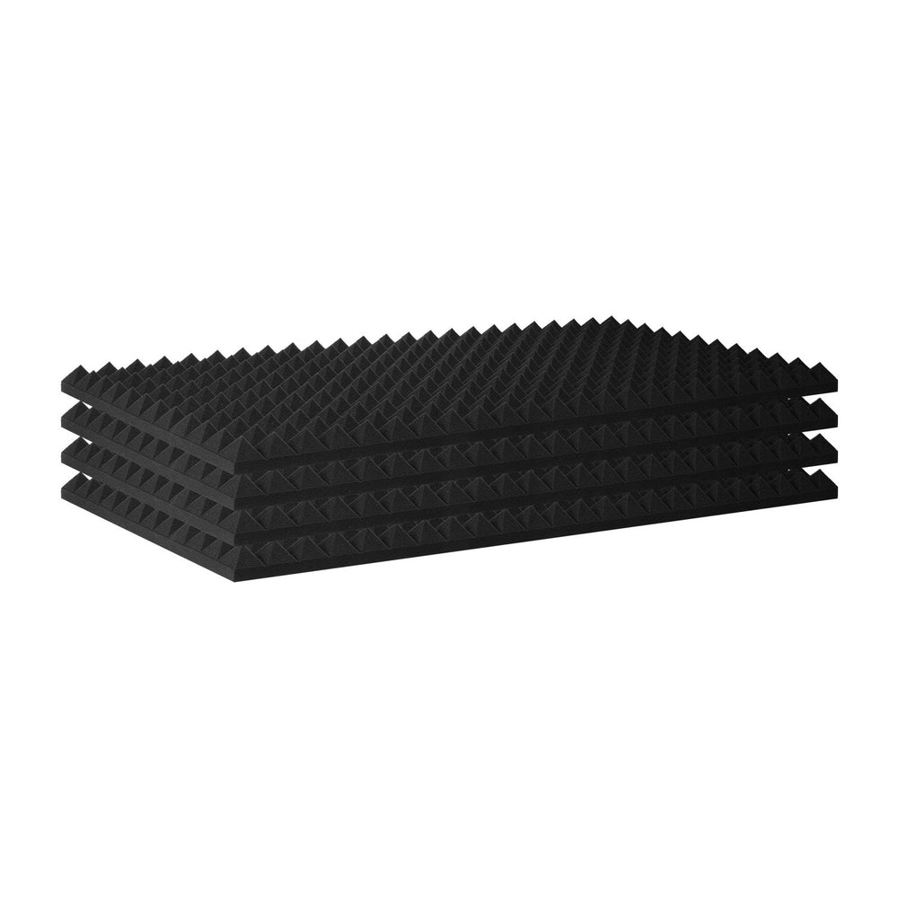 VEVOR Acoustic Foam Panels, 4 Pack 48 x 24 x 2 inches, Pyramid Designed Soundproof Wall Panels, Sound Dampening Absorbing Panels for Studio Wall and Ceiling,Black