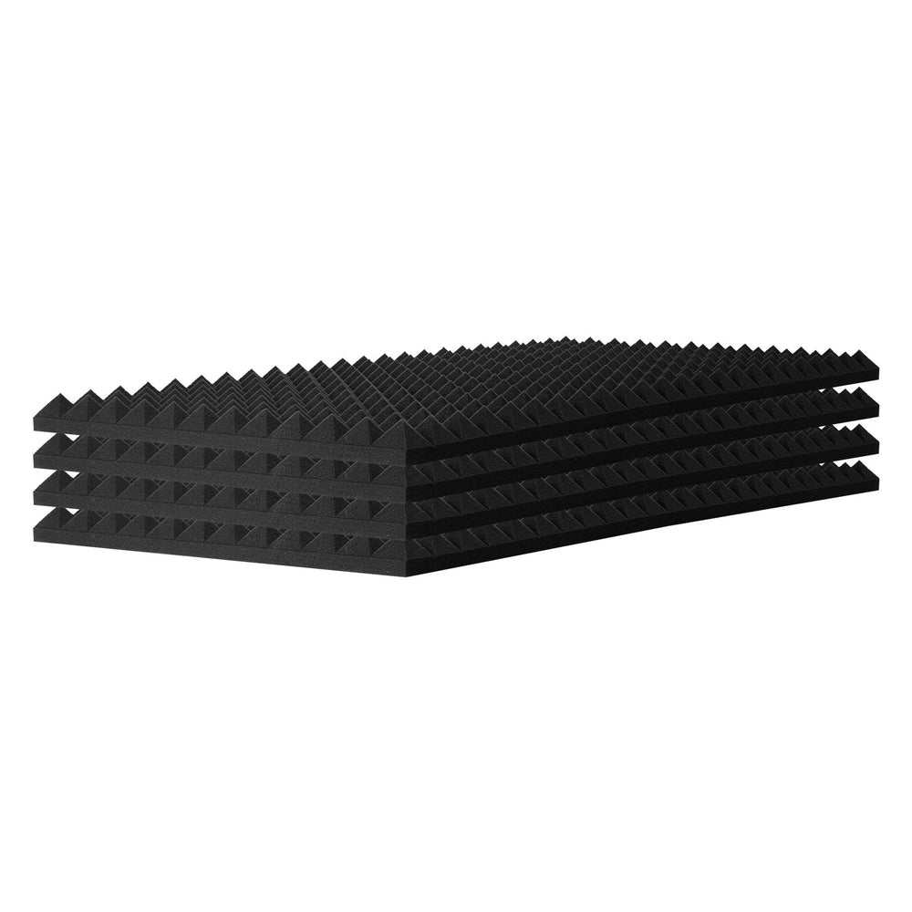 VEVOR Acoustic Foam Panels, 4 Pack 48 x 24 x 2 inches, Pyramid Designed Soundproof Wall Panels, Sound Dampening Absorbing Panels for Studio Wall and Ceiling,Black