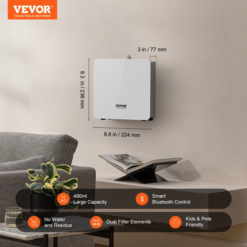 VEVOR Scent Air Machine for Home 480ML Cold Air Diffuser 2500sq.ft Waterless