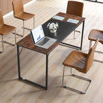 VEVOR Computer Desk, 160 cm Office Gaming Desk for Home Office, Writing Study Work Modern Simple Table with Metal Frame for Large Legroom, Rustic Brown and Black