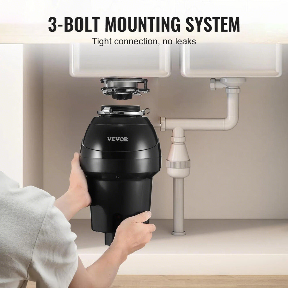 VEVOR Garbage Disposal 1.25 HP Continuous Food Waste Disposer 4060RPM EZ Connect