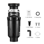 VEVOR Garbage Disposal 1/2 HP Continuous Food Waste Disposer 3820 RPM EZ Connect