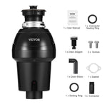 VEVOR Garbage Disposal 1 HP Continuous Food Waste Disposer 3960 RPM EZ Connect