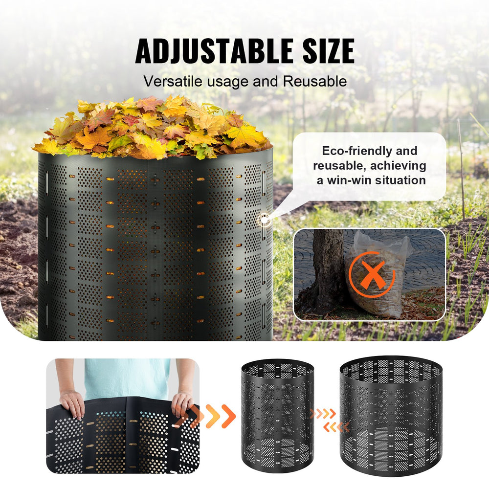 VEVOR Compost Bin 832.8 L, Outdoor Expandable Composter, Easy to Setup & Large Capacity Composting Bin, Fast Creation of Fertile Soil