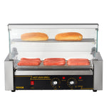 VEVOR Electric 12 Hot Dog 5 Roller Grill Cooker Machine Backsplash & Shelf 1000W