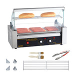 VEVOR Electric 12 Hot Dog 5 Roller Grill Cooker Machine Backsplash & Shelf 1000W