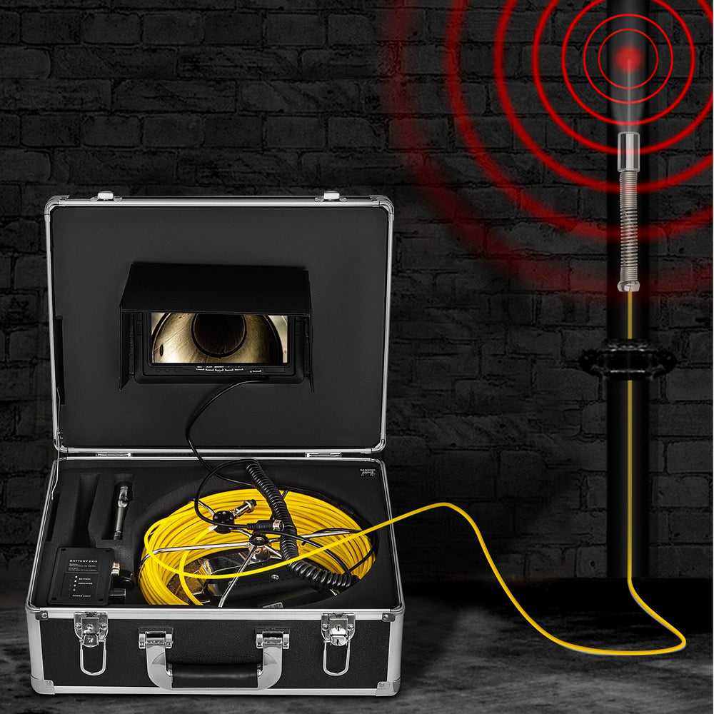 VEVOR Sewer Camera, Pipe Inspection Camera 30M, Sewer Inspection Video Camera 7” Monitor Pipeline Inspection Camera Drain Camera Industrial Endoscope HD DVR Recorder with 8GB Card