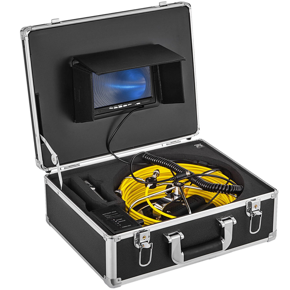 VEVOR Sewer Camera, Pipe Inspection Camera 30M, Sewer Inspection Video Camera 7” Monitor Pipeline Inspection Camera Drain Camera Industrial Endoscope HD DVR Recorder with 8GB Card