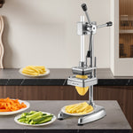 VEVOR Commercial French Fry Cutter, Stainless Steel Vegetable Fruit Chopper with 3 Replacement Blades 12.7mm 9.5mm 6.4mm, Manual Potato Slicer Dicer for Restaurants & Home Kitchen