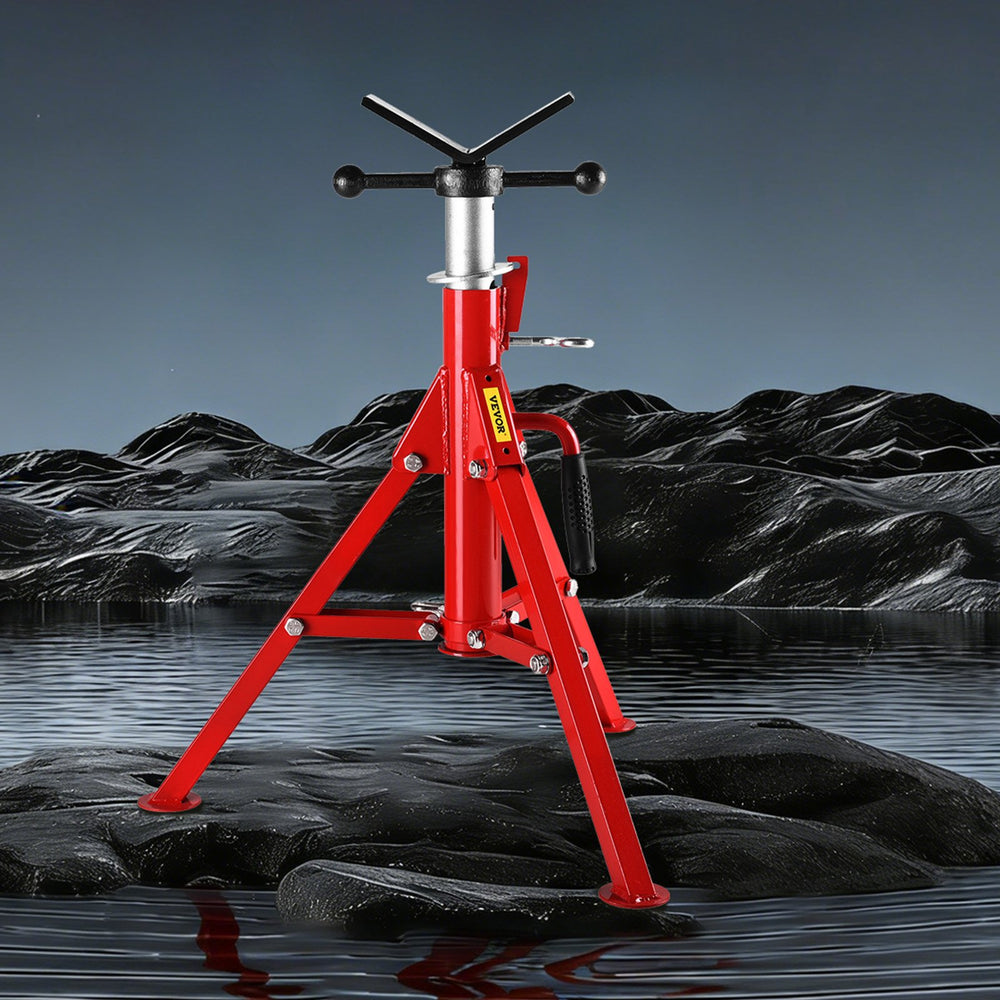 VEVOR V Head Pipe Stand 1/8"-12" Capacity, Adjustable Height 610mm-1067mm, Pipe Stands 1134kg Load Capacity, Portable Folding Pipe Stands, Carbon Steel Body for Enhanced Durability