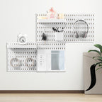 VEVOR Pegboard Combination Kit, 11" x 11" Plastic Pegboard, 4 Panels, Peg Board Wall Organizer Kit with Accessories, for Garage Tool Storage Kitchen Living Room Craft Room Office Bathroom Home, White