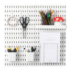 VEVOR Pegboard Combination Kit, 11" x 11" Plastic Pegboard, 4 Panels, Peg Board Wall Organizer Kit with Accessories, for Garage Tool Storage Kitchen Living Room Craft Room Office Bathroom Home, White