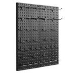 VEVOR Metal Pegboard Panels, 24" x 12" Pegboard, 2 Panels, Heavy Duty Peg Board Wall Organizer with Accessories, for Living Room Garage Tool Storage Office Organization Craft Room Kitchen Home, Black