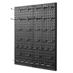 VEVOR Metal Pegboard Panels, 24" x 12" Pegboard, 2 Panels, Heavy Duty Peg Board Wall Organizer with Accessories, for Living Room Garage Tool Storage Office Organization Craft Room Kitchen Home, Black