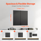 VEVOR Metal Pegboard Panels, 24" x 12" Pegboard, 2 Panels, Heavy Duty Steel Peg Board Wall Organizer, for Living Room Garage Tool Storage Workbench Office Organization Craft Room Kitchen Home, Black