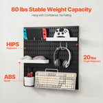 VEVOR Pegboard Combination Kit, 11" x 11" Plastic Pegboard, 4 Panels, Peg Board Wall Organizer Kit with Accessories, for Garage Tool Storage Kitchen Living Room Craft Room Office Bathroom Home, Black