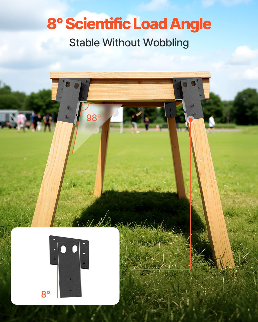 VEVOR Deer Blind Brackets, Outdoor 3.6x3.6 Platform Bracket, Fit 3.5x3.5 In / 88.9x88.9 mm Lumber, 2204lbs/1000kg Capacity Steel Elevator Brackets for Deer Stand, Hunting Blinds, Shooting Shack, 8 Pcs