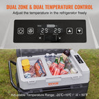 VEVOR Portable Car Refrigerator Freezer Compressor 40Qt Dual Zone for Car Home