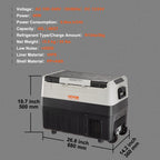 VEVOR Portable Car Refrigerator Freezer Compressor 45.4 L Dual Zone for Car Home