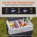 VEVOR Portable Car Refrigerator Freezer Compressor 54.9 L Dual Zone for Car Home