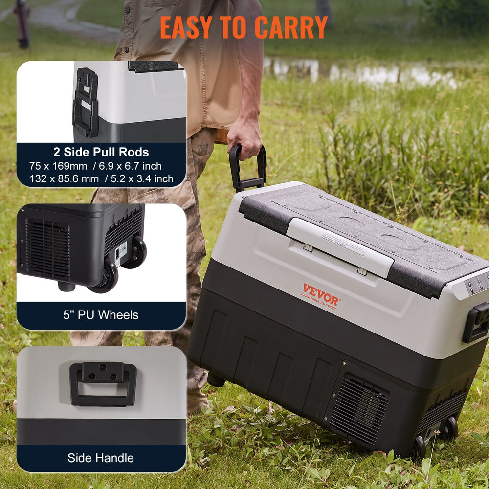 VEVOR Portable Car Refrigerator Freezer Compressor 54.9 L Dual Zone for Car Home